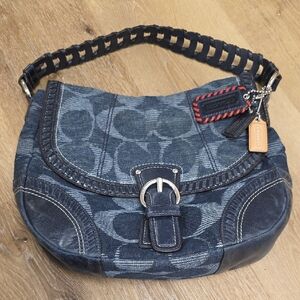 Coach Stylish Blue Denim Shoulder Bag